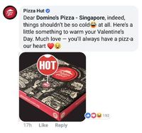 Rayakan Valentine, Domino's Kirim Pizza Cinta untuk Pizza Hut