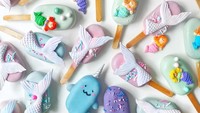 Kalau cake cantik berwarna pastel ini pasti menggoda. Temanya mermaid yang mungil bersirip ikan. Foto: instagram @shaunteocrations