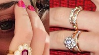 Namun spesialnya, Katy tampak memamerkan sebuah cincin di jarinya yang ternyata mirip dengan milik Miranda Kerr. Foto: Instagram/Getty Images