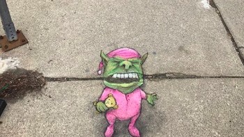 Karya Zinn ini juga bisa dibilang sebagai lukisan mural. (Foto: Instagram/davidzinn)