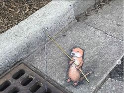 Keren! Bermodal Kapur Ciptakan Karya Street Art 3D