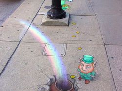 Keren! Bermodal Kapur Ciptakan Karya Street Art 3D