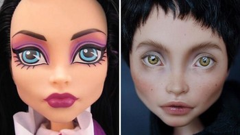 Dengan makeup boneka Barbie yang tebal dan menor ia menjadi tampilan boneka dengan makeup yang lebih natural atau sedang kekinian saat ini. Foto: Instagram/Olga Kamenetskaha