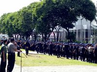 Polisi dan TNI Apel Gabungan Pengamanan Debat di GBK