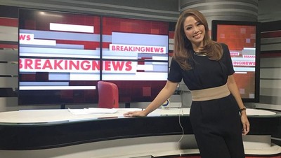 Gaya Office Look Anisha Dasuki yang Akan Jadi Pemandu Debat Capres 2019
