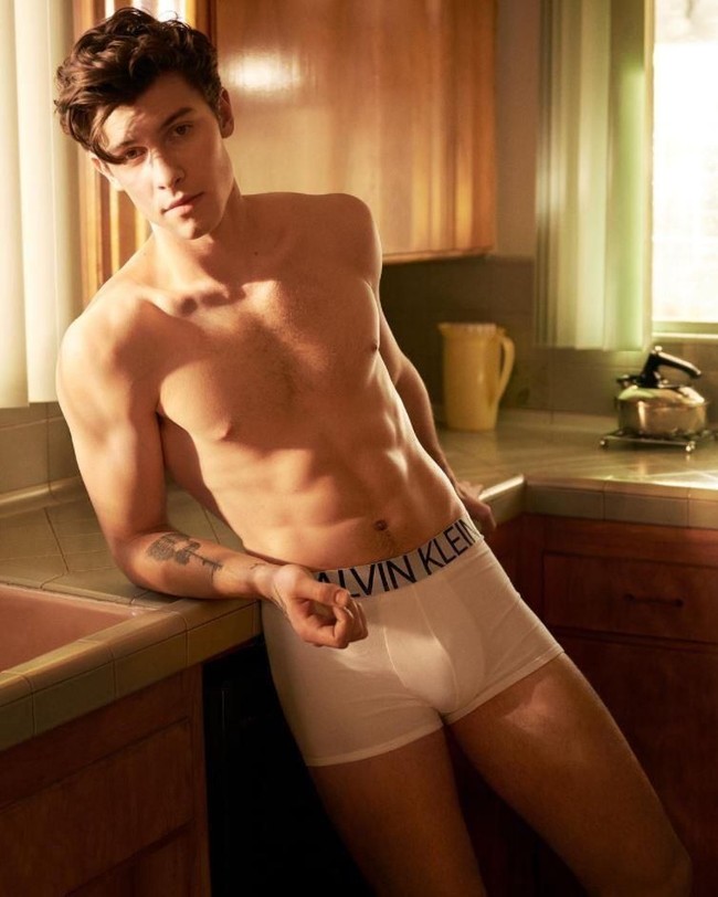 Shawn Mendes membuat banyak wanita salah fokus ketika fotonya menjadi model Calvin Klein dirilis. Di kedua foto, Shawn menampilkan tubuh atletisnya hanya dibalut underwear Calvin Klein. Jennifer Lopez bahkan sampai ikut berkomentar di Twitter, Killin it dengan emoji api untuk menggambarkan keseksian Shawn. Foto: Twitter
