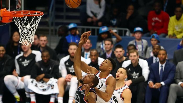 Tim LeBron kalahkan tim Giannis di NBA All Star 2019. (Foto: Jeremy Brevard-USA TODAY Sports/REUTERS)