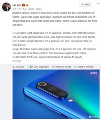 Bos Xiaomi Beberkan Kemampuan Kamera Mi 9
