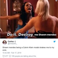 Mungkin ini isi hati banyak wanita sehabis lihat Shawn Mendes di Calvin Klein. Foto: Twitter