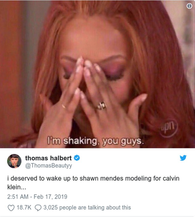 Shawn Mendes menjadi model Calvin Klein membuat gemetaran. Foto: Twitter