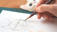 Seniman asal Jepang itu awalnya membuat sketsa dari wajah kucing yang akan dibuatnya. Dok. Instagram/wakuneco