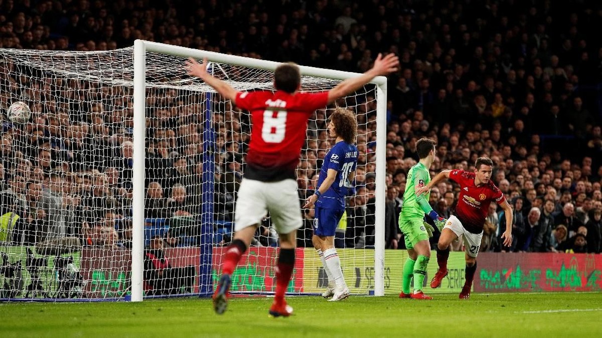 Ander Herrera selepas mencetak gol pertama Manchester United ke gawang Chelsea. (Foto: John Sibley/Action Images via Reuters)