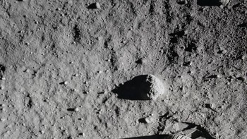 Jejak kaki Buzz Aldrin di bulan pada 1969. Foto: NASA