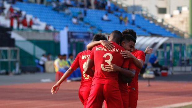 Marinus Wanewar mencetak dua gol kemenangan Timnas Indonesia U-22.