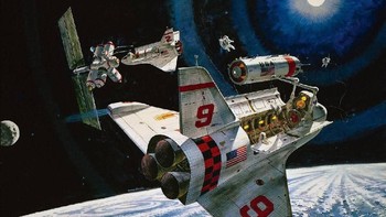 Ilustrasi pesawat ulang alik yang menjadi prediksi ilmuwan Robert McCall pada pertengahan tahun 1970. Nantinya, pesawat semacam ini menjadi kenyataan. Foto: NASA