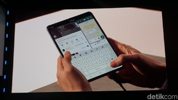 Sebelumnya, ponsel ini sudah dipamerkan Samsung di ajang CES 2019 di Las Vegas, Januari 2019. Foto: Muhamad Imron Rosyadi/detikINET