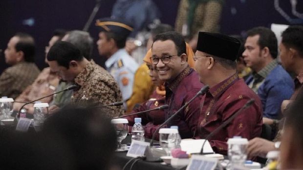 Gubernur DKI Jakarta Anies Baswedan saat menghadiri Rakernas APPSI di Padang.