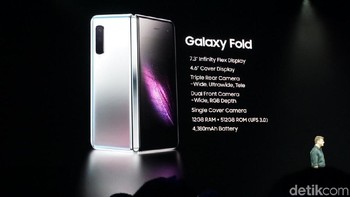 Galaxy Fold hadir dalam empat varian warna, yakni biru, silver, hitam dan hijau. Foto: Muhamad Imron Rosyadi/detikINET
