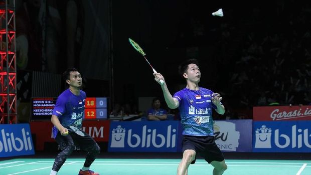 Marcus/Kevin lolos ke perempat final Singapura Terbuka 2019. (