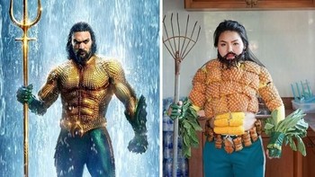 Seperti ini contohnya, menggunakan nanas untuk tampil sebagai Aquaman. Foto: instagram.com/framsook_lek_lek/