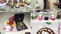 Ayah Berlin yang akrab disapa Ajik Cok adalah pemilik usaha Krisna Bali. Perusahaan ini terkenal bergerak di bidang kuliner dan pariwisata. Nah ini momen ketika Ajik Cok ulang tahun. Foto: Instagram