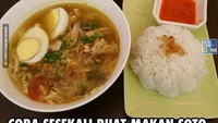 Nah, lho! Bagi yang suka makan temen sebaiknya ikuti deh kata meme ini. Mending makan soto yang bikin perut hangat. Foto: Istimewa