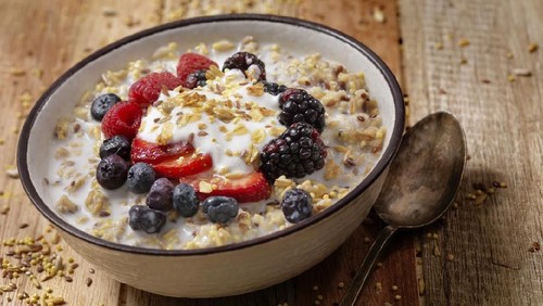 Granola With Fresh Fruit-Photographed on Hasselblad H1-22mb Camera