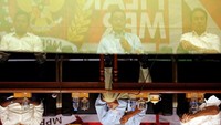 Anggota Badan Pemenangan Nasional (BPN) Prabowo-Sandi, Ferry Mursyidan Baldan mengemukakan pendapatnya dalam diskusi Empat Pilar MPR RI.