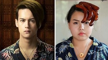 Menggunakan sosis untuk rambut. Foto: instagram.com/framsook_lek_lek/