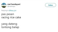 Racing rice cake rasanya enak loh. Ini tuh maksudnya lontong balap dengan paduan tauge, tahu goreng, lentho dan bawang goreng. Mantap nih dari Surabaya! Foto: Istimewa