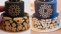 Grace menggunakan gumpaste untuk membuat lapisan kue. Sementara bagian dalam cake dibuat menggunakan dummy. Foto: instagram @earthly.grace.treasures