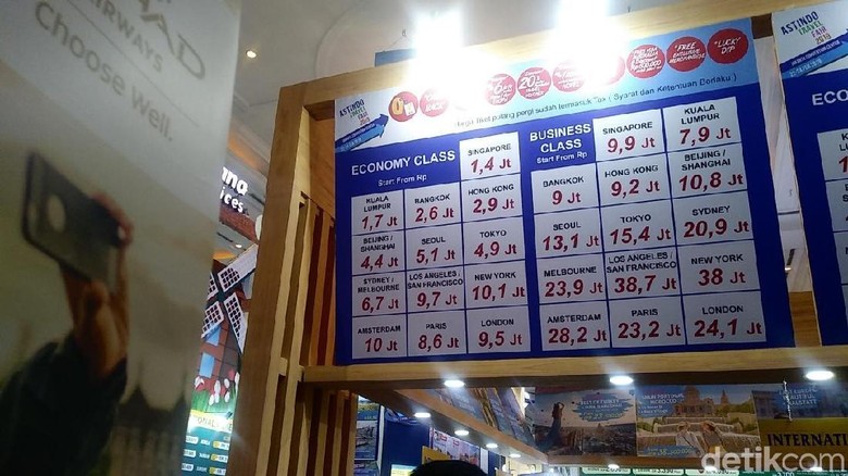 Harga tiket di Astindo Travel Fair 2019, JCC (Randy/detikTravel) Harga tiket di Astindo Travel Fair 2019, JCC (Randy/detikTravel)