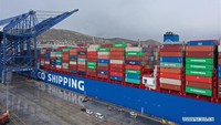 Kapal ini panjangnya 400 meter, lebar hampir 60 meter, tinggi 71 meter dan memiliki kecepatan desain 22,5 knot / jam. Foto: Dok. Xinhuanet/Wu Lu