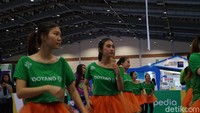 Di sela-sela bertugas, mereka menyempatkan diri mengikuti sesi olahraga yang merupakan bagian dari rangkaian ekspo. (Foto: Ayunda/detikHealth) 