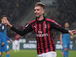 Milan mengunci kemenangan pada menit ke-63. Samuel Castillejo yang membukukan gol krtiga tuan rumah. (Foto: Emilio Andreoli/Getty Images)