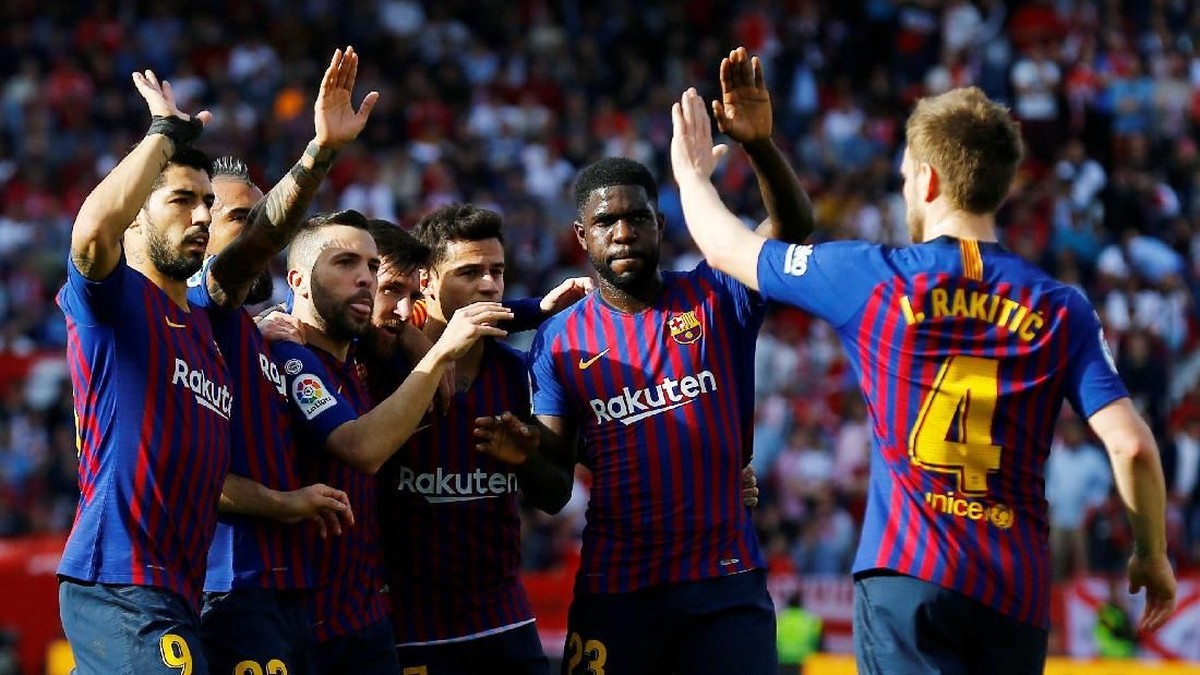 Barcelona kalahkan Sevilla 4-2. (Foto: Marcelo Del Pozo/Reuters)