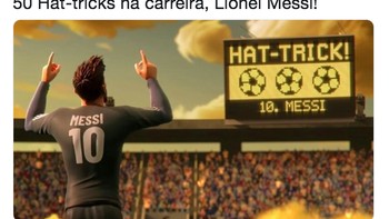Beberapa netizen membuat gambar khusus untuk merayakan pencapaian Messi. Foto: istimewa