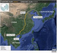 Prediksi rute perjalanan Kim Jong Un