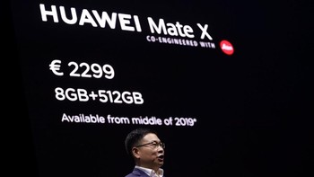 CEO Huawei Consumer Business Group Richard Yu bicara soal harga Huawei Mate X yang dijanjikan tersedia di pasaran pertengahan tahun ini. (Foto: REUTERS/Sergio Perez)