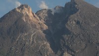 Aktivitas puncak Gunung Merapi mengeluarkan asap putih terlihat dari Balerante, Kemalang, Klaten, Jawa Tengah, Selasa (19/2/2019). Berdasarkan data pengamatan Balai Penyelidikan Dan Pengembangan Teknologi Kebencanaan Geologi (BPPTKG) periode (18/2/2019) pukul 00.00-24.00 WIB tercatat 30 kali guguran lava dan 7 kali awan panas guguran, dengan himbauan kepada masyarakat tetap tenang serta tidak beraktivitas di radius 3 km dari puncak Gunung Merapi. ANTARA FOTO/Aloysius Jarot Nugroho