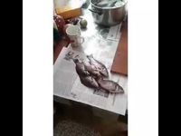 Kreatif! Pria Ini Bersihkan Sisik Ikan Pakai Mesin Bor Listrik