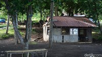 Di sekitar pantai berdiri warung yang dikelola warga setempat. Traveler bisa pesan kopi atau teh sambil menikmati Pantai Tanjung Merah (Wahyu/detikTravel)