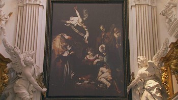 Lukisan The Nativity of Saints Francis and Lawrence karya Caravaggio ini pernah hilang dicuri pada tahun 1969. Dok. BBC.