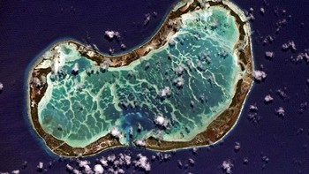 Pulau karang Fanning di Kiribati. Foto: Instagram