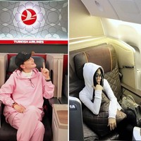 Begini gaya mereka saat berpergian dengan pesawat kelas bisnis dan first class. Santai tapi tetap stylish. (Foto: Instagram)
