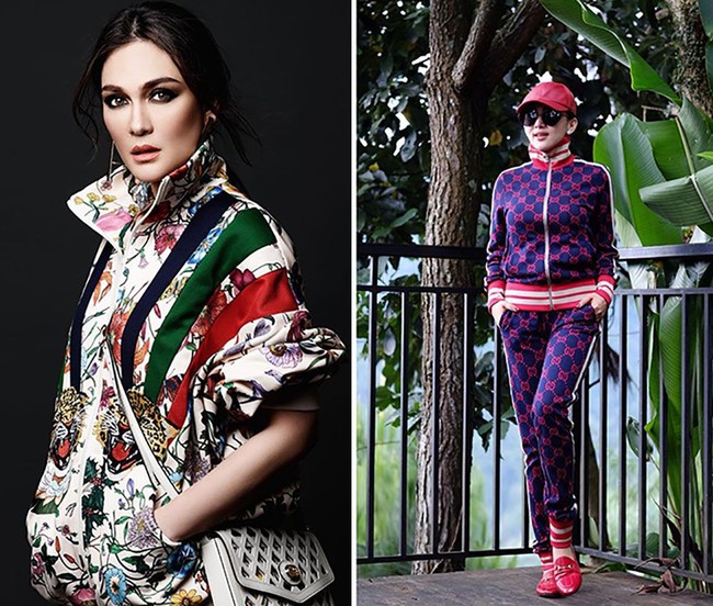 Sesekali keduanya menunjukkan sisi sporty mereka dengan busana bergaya tracksuit. Menariknya, Luna dan Syahrini sama-sama pernah terlihat memakai tracksuit Gucci dengan desain berbeda. (Foto: Instagram)