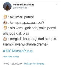 Cuit Kocak 1001 Alasan Putus yang Tak Biasa Ini Bikin Ngakak