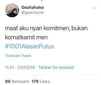 Cuit Kocak 1001 Alasan Putus yang Tak Biasa Ini Bikin Ngakak