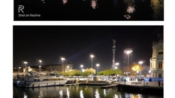 Yang ini kemampuan foto low light-nya. Realme menyebutnya Nightscape. Namun dalam pengujian mode ini hasil foto Realme 3 (atas) hanya dibandingkan dengan Galaxy M20 (bawah). Foto: GSM Arena