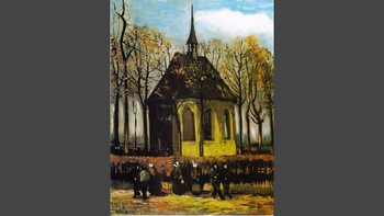 Kali ini lukisan Congregation Leaving the reformed Church at Nuenen karya Vincet van Gogh diketahui hilang dari Museum Van Gogh pada 7 Desember 2002. Dok. BBC.